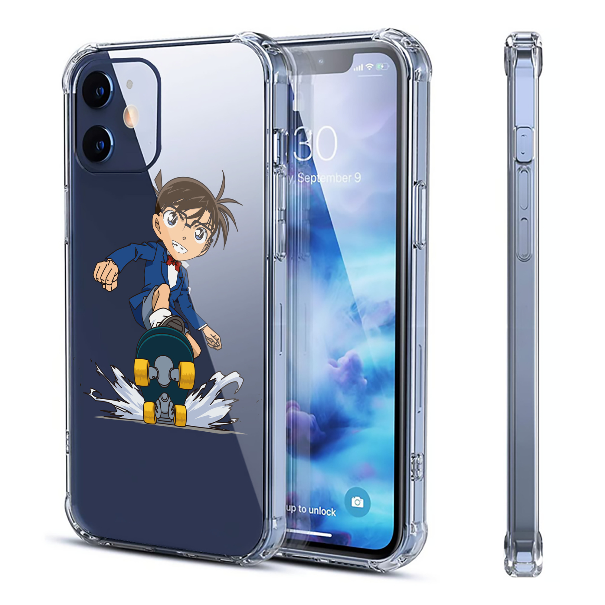 （画像用） 名探偵コナン 江戸川 コナン Detective Conan Conan Edogawa 【iPhone 12シリーズ対応】透明スマホケース（クリアソフトケース）
